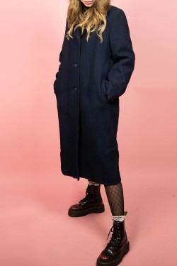 Modrý vintage kabát - M