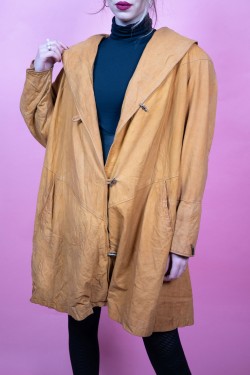 Kožený vintage kabátik - M