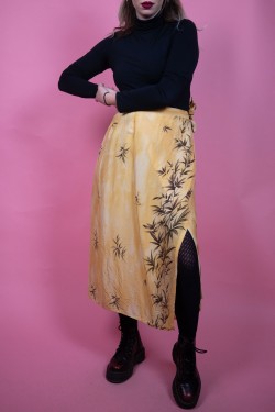 Žltá zavinovacia vintage sukňa - M/L